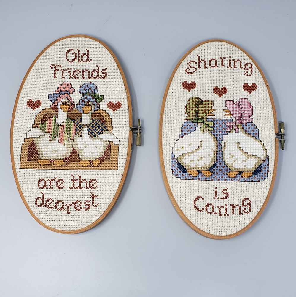 Handmade Cross-Stitch Wall Art Set